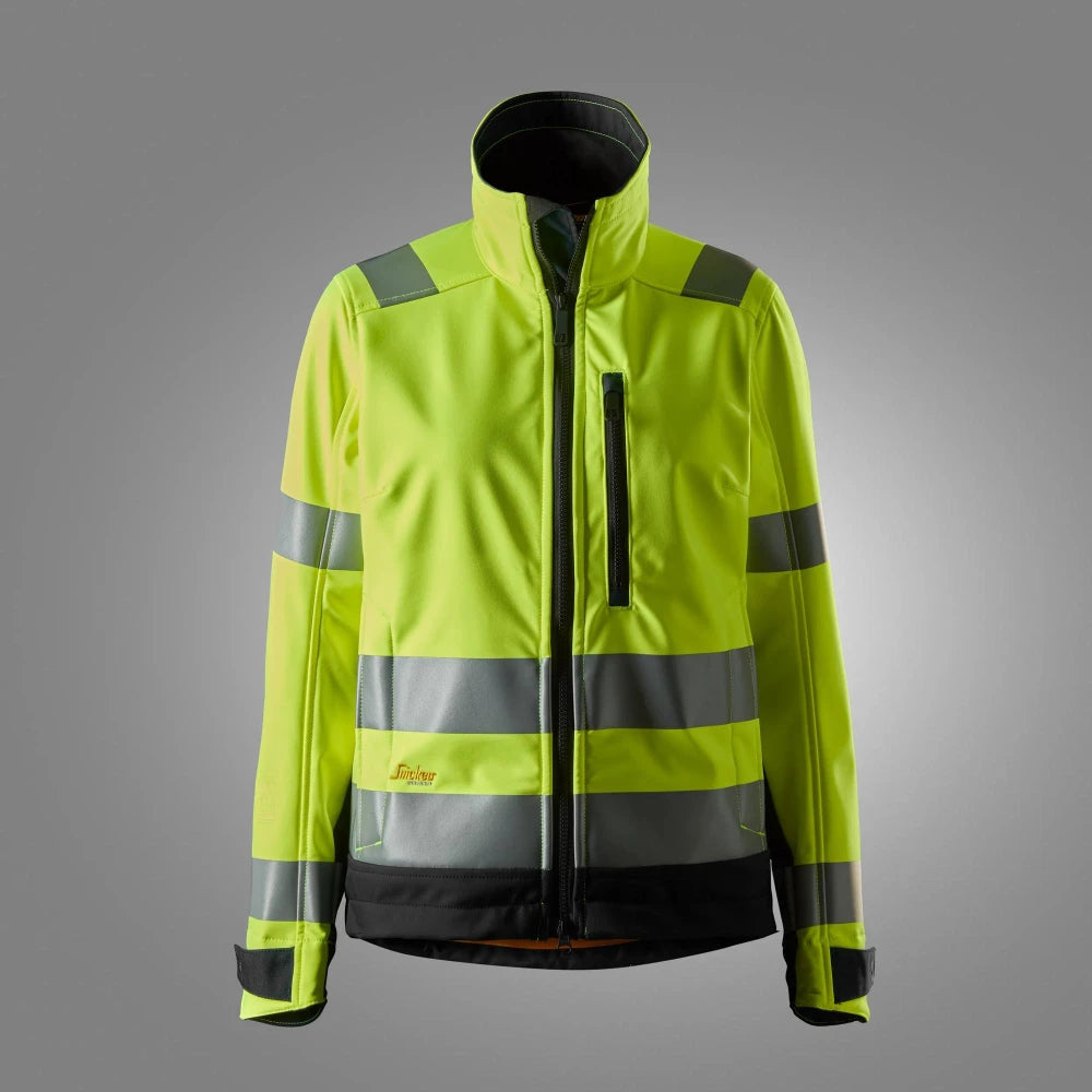 Snickers 1237 High-Vis Softshell Dameswerkjas Klasse 2/3 6604 High Visibility Yellow Black