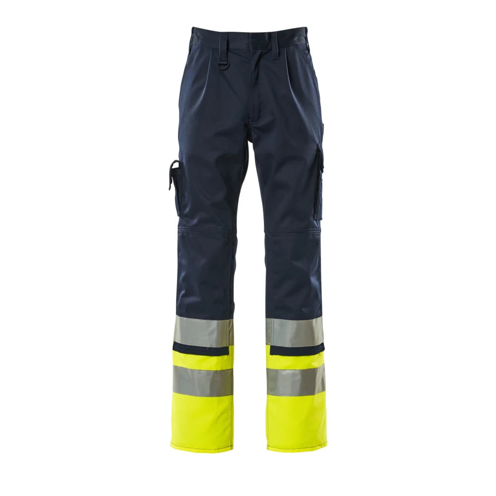 Mascot 12379-430 Broek Met Kniezakken Marine High Vis Geel