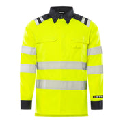 Fristads Flamestat High Vis Overhemd Klasse 3 7050 Ats High Vis Geel Marineblauw