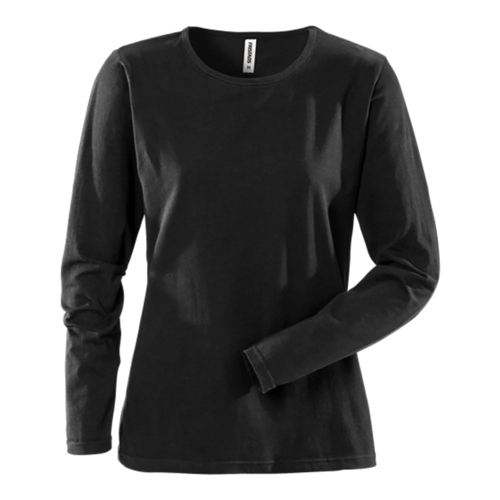 Fristads Stretch T-Shirt Met Lange Mouwen Dames 1927 Ela Zwart