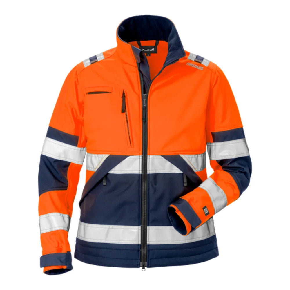 Fristads High Vis Softshelljack Dames Klasse 2 4183 Wyh High Vis Oranje Marineblauw