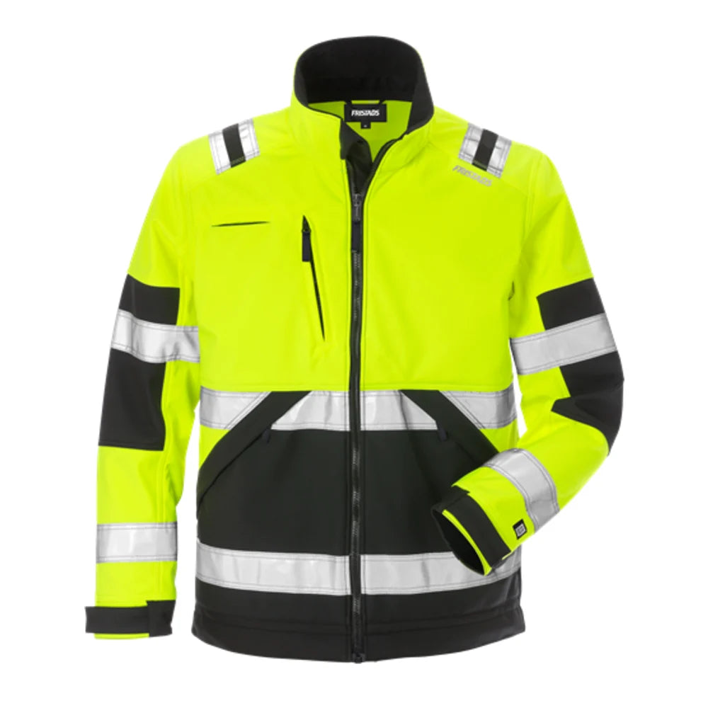 Fristads High Vis Softshelljack Klasse 2 4083 Wyh High Vis Geel Zwart