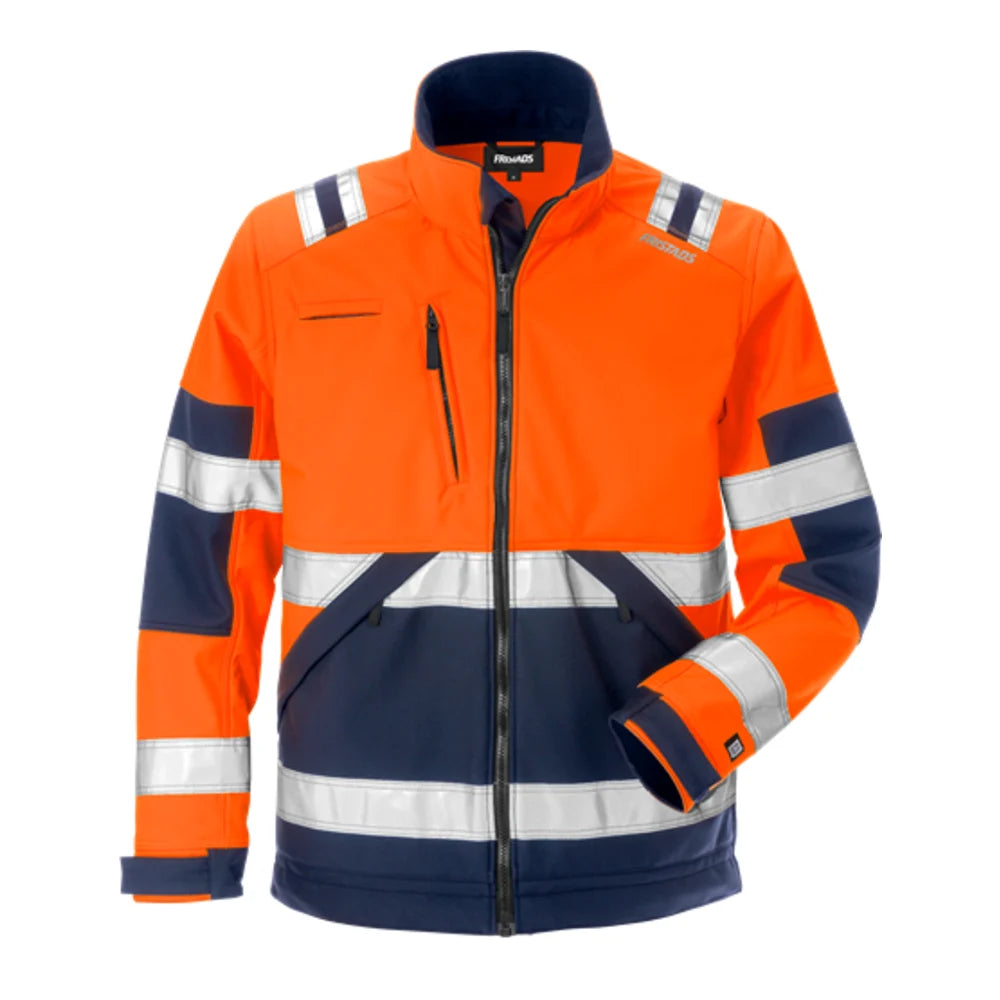 Fristads High Vis Softshelljack Klasse 2 4083 Wyh High Vis Oranje Marineblauw