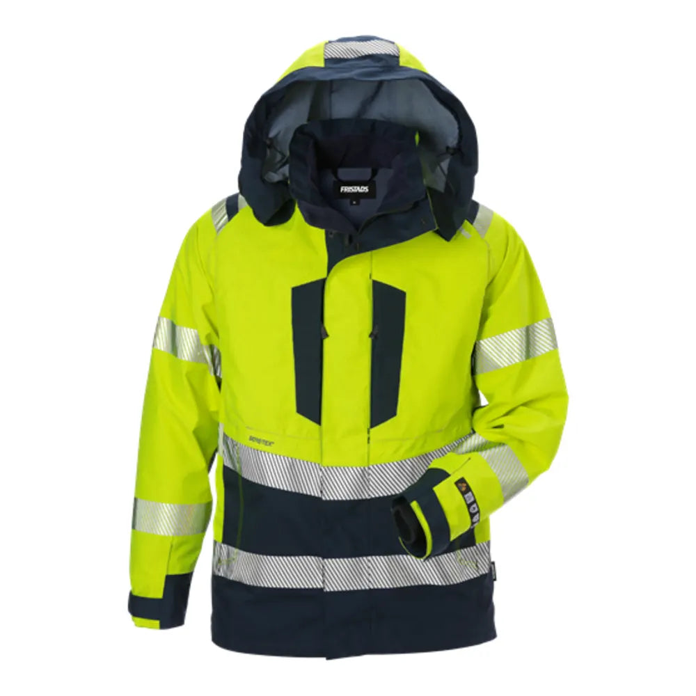 Fristads Flamestat High Vis Gore-Tex Pyrad® Shelljack Klasse 3 4095 Gxe High Vis Geel Marineblauw
