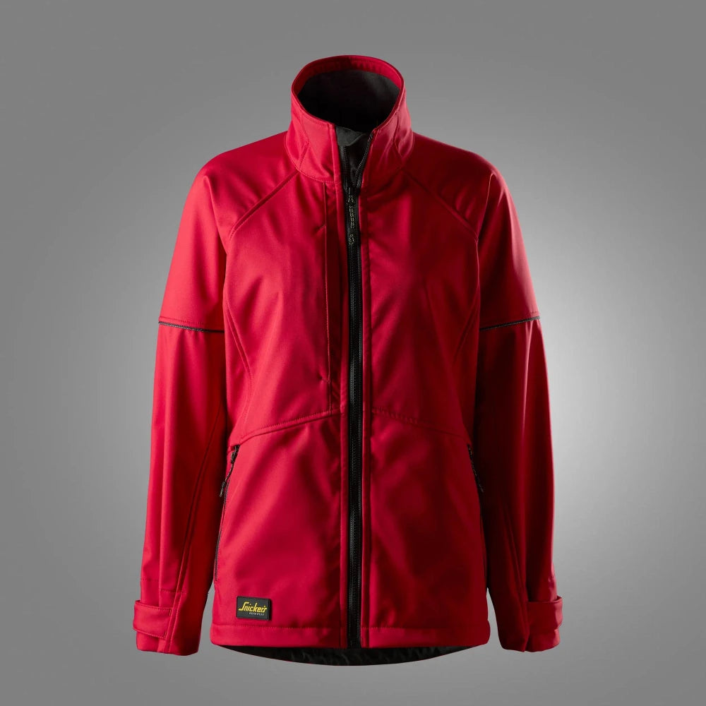 Snickers 1257 Allroundwork Softshell Dameswerkjas 1604 Chili Red Black