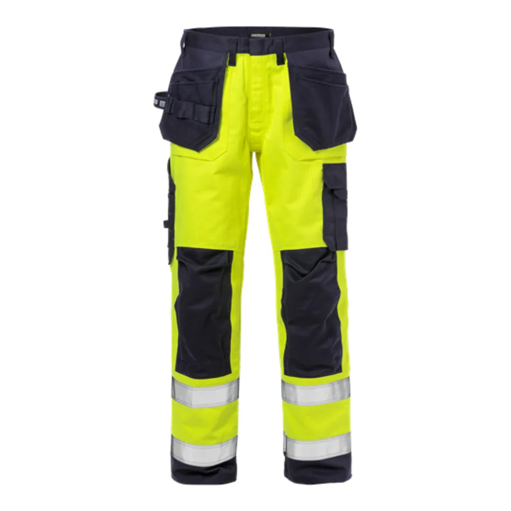 Fristads Flame High Vis Werkbroek Klasse 2 2584 Flam High Vis Geel Marineblauw