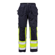 Fristads Flame High Vis Werkbroek Klasse 1 2586 Flam High Vis Geel Marineblauw
