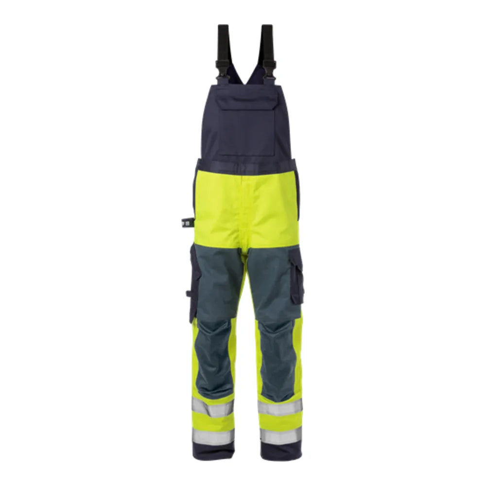 Fristads Flame High Vis Amerikaanse Overall Klasse 2 1585 Flam High Vis Geel Marineblauw