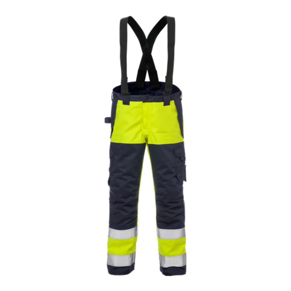 Fristads Flame High Vis Winterbroek Klasse 2 2588 Flam High Vis Geel Marineblauw