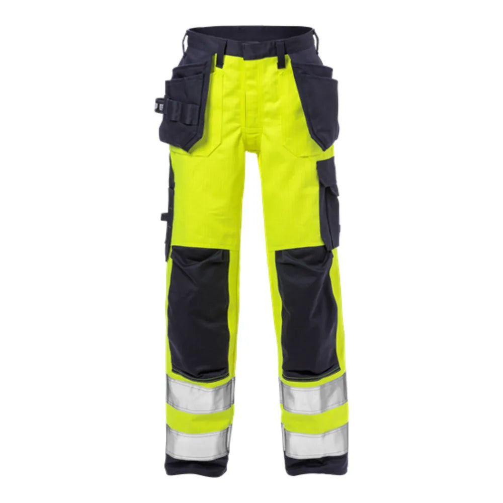 Fristads Flame High Vis Werkbroek Dames Klasse 2 2589 Flam High Vis Geel Marineblauw