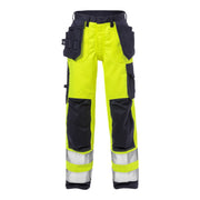 Fristads Flame High Vis Werkbroek Dames Klasse 2 2589 Flam High Vis Geel Marineblauw