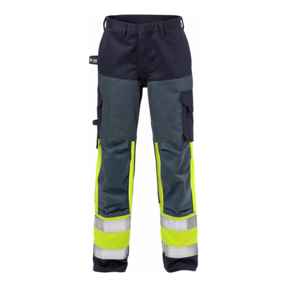 Fristads Flame High Vis Broek Dames Klasse 1 2591 Flam High Vis Geel Marineblauw
