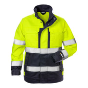 Fristads Flame High Vis Jack Dames Klasse 3 4590 Flam High Vis Geel Marineblauw
