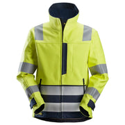 Snickers 1260 Protecwork Soft Shell Jack High-Vis Klasse 3 6695 High Visibility Yellow Navy