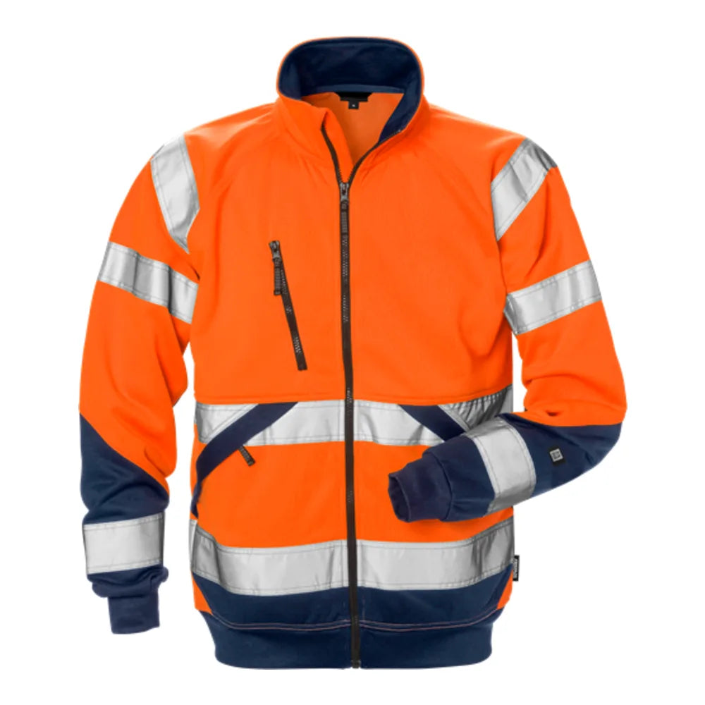 Fristads High Vis Sweatjack Klasse 3 7426 Shv High Vis Oranje Marineblauw