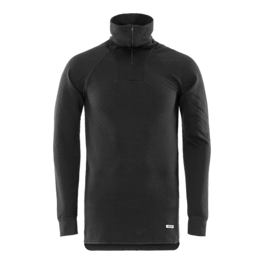 Fristads T-Shirt Lange Mouwen Met Korte Rits 742 Pc Zwart