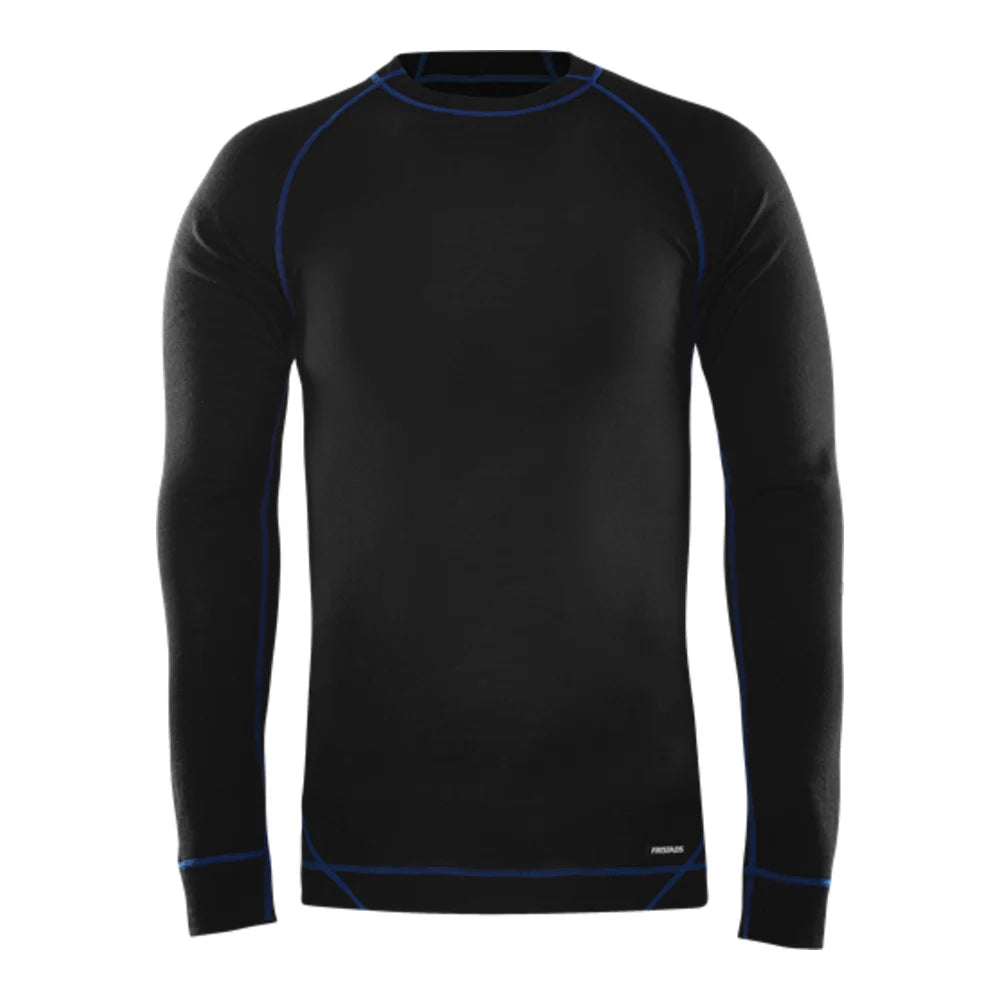 Fristads T-Shirt Lange Mouwen Van Merinowol 7517 Mw Zwart