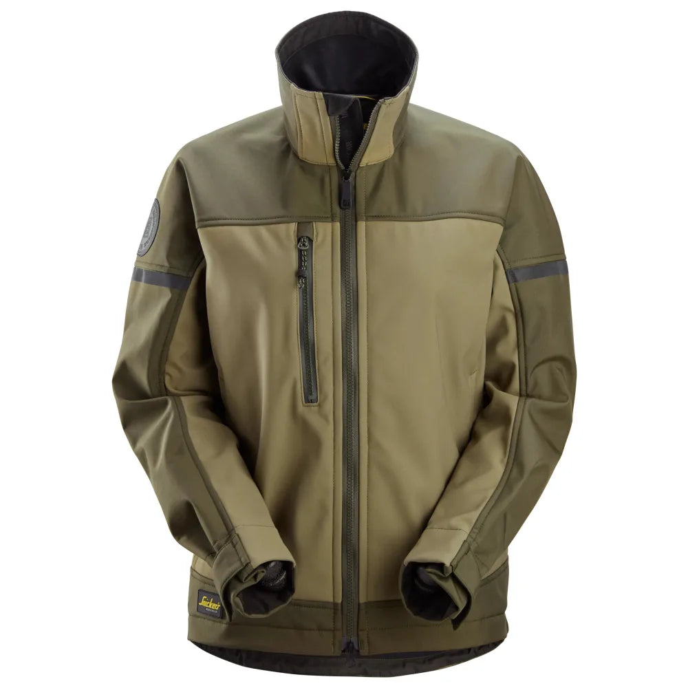 Snickers 1276 Allroundwork Softshell Stretch Dameswerkjas 3135 Khaki Green Dk Khakigreen