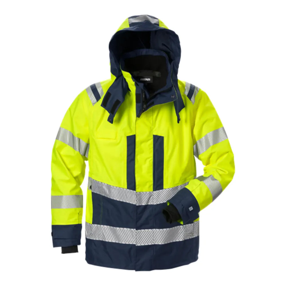 Fristads High Vis Airtech® Shelljack Klasse 3 4515 Gtt High Vis Geel Marineblauw
