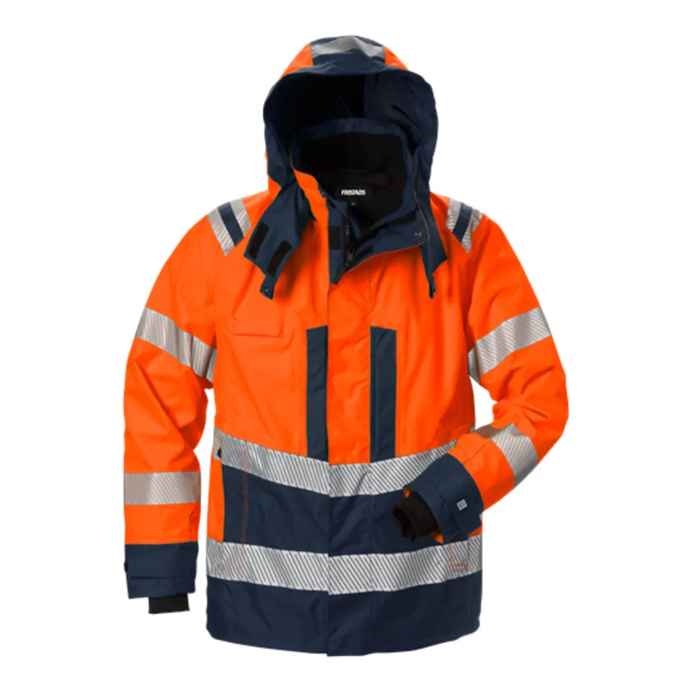 Fristads High Vis Airtech® Shelljack Klasse 3 4515 Gtt High Vis Oranje Marineblauw