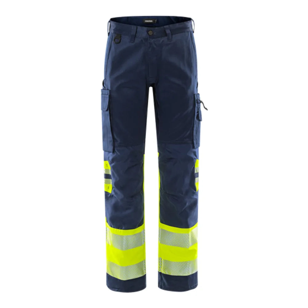 Fristads High Vis Broek Stretch Klasse 1 2705 Plu High Vis Geel Marineblauw