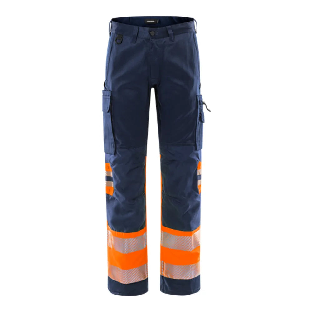 Fristads High Vis Broek Stretch Klasse 1 2705 Plu High Vis Oranje Marineblauw