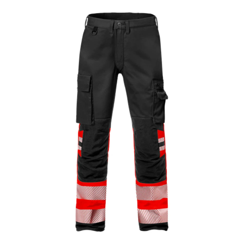 Fristads High Vis Broek Stretch Klasse 1 2705 Plu High Vis Rood Zwart