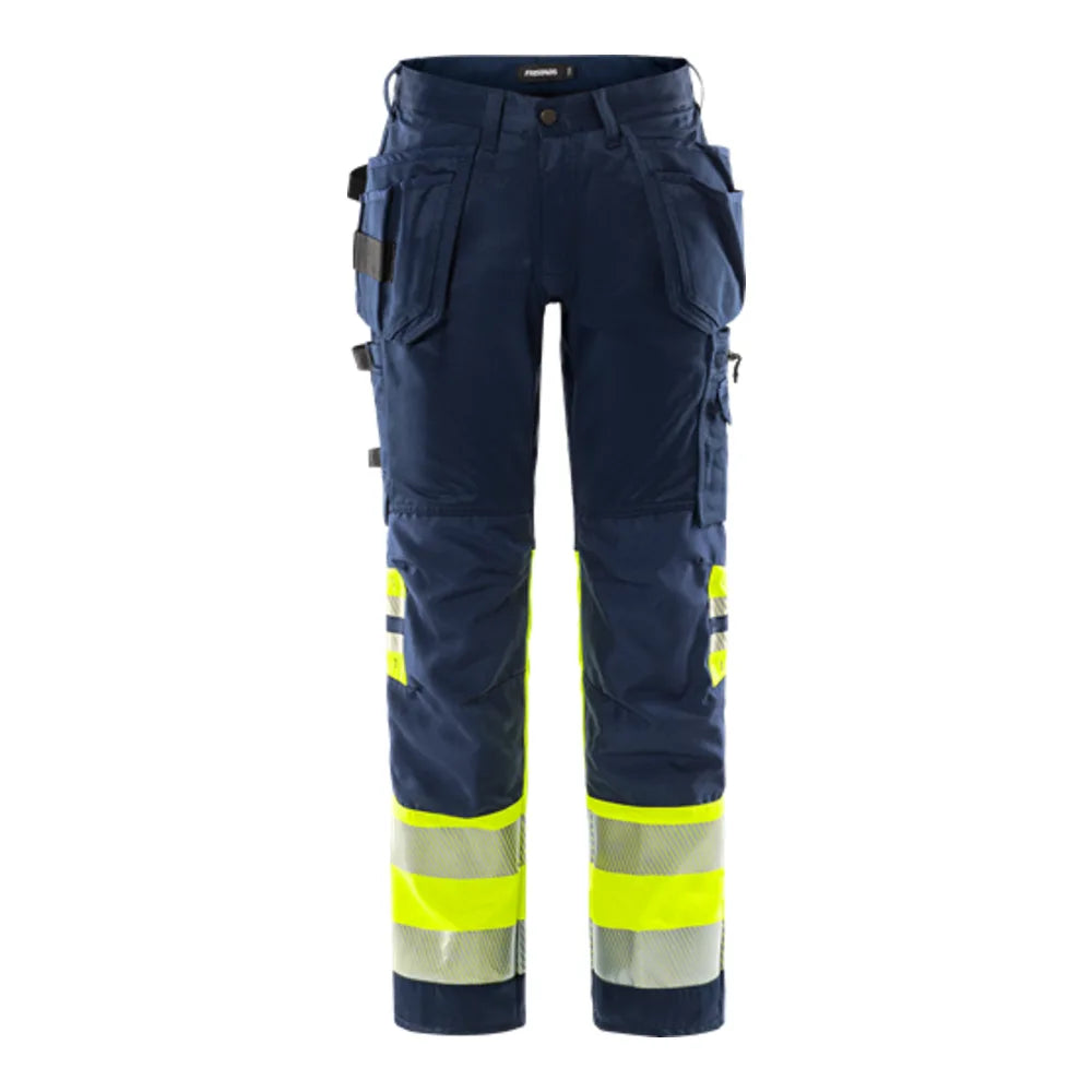 Fristads High Vis Werkbroek Stretch Klasse 1 2706 Plu High Vis Geel Marineblauw