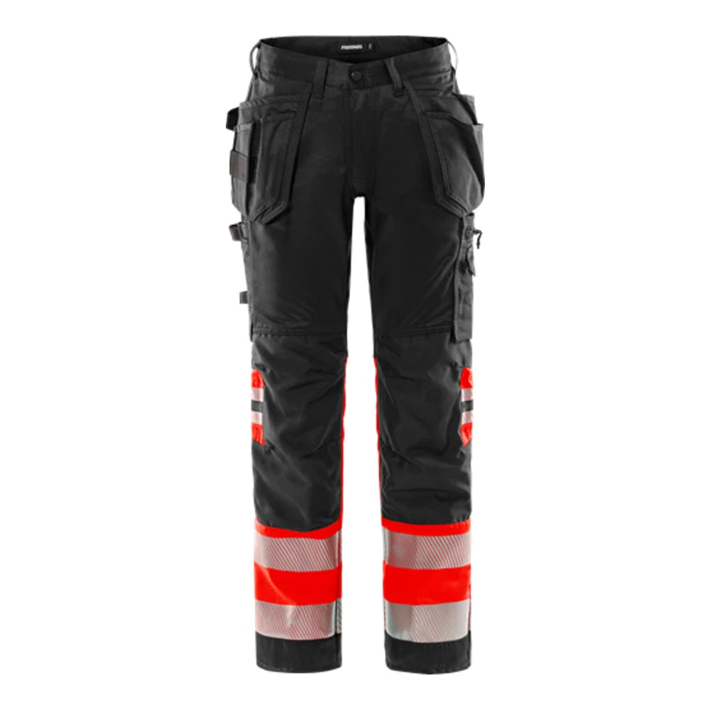 Fristads High Vis Werkbroek Stretch Klasse 1 2706 Plu High Vis Rood Zwart