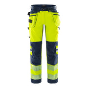 Fristads High Vis Werkbroek Stretch Klasse 2 2707 Plu High Vis Geel Marineblauw