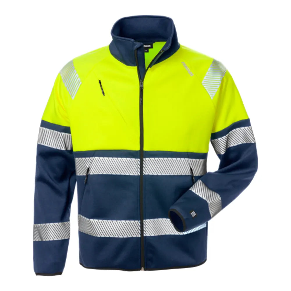Fristads High Vis Sweatjack Klasse 1 4517 Ssl High Vis Geel Marineblauw