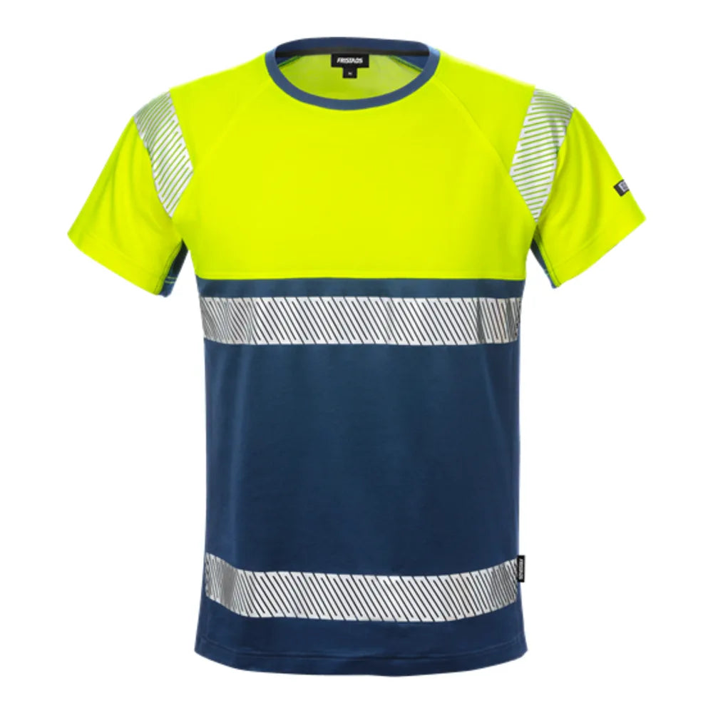 Fristads High Vis T-Shirt Klasse 1 7518 Thv High Vis Geel Marineblauw