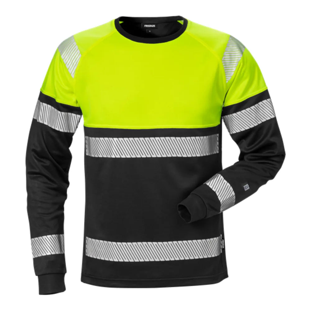 Fristads High Vis T-Shirt Met Lange Mouwen Klasse 1 7519 Thv High Vis Geel Zwart