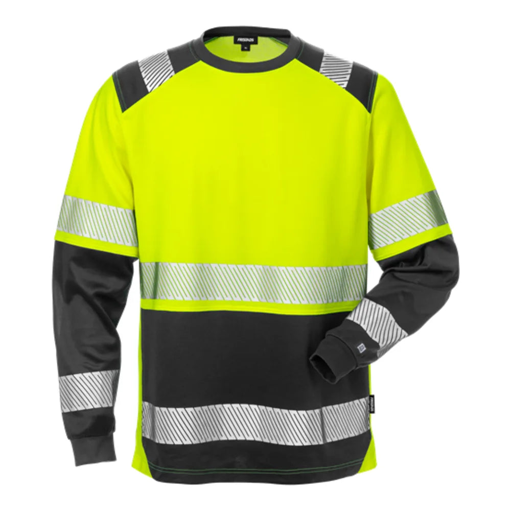 Fristads High Vis T-Shirt Lange Mouwen Klasse 2 7457 Thv High Vis Geel Zwart