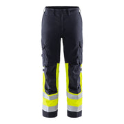 Fristads Flamestat High Vis Broek Stretch Klasse 1 2162 Athf High Vis Geel Marineblauw