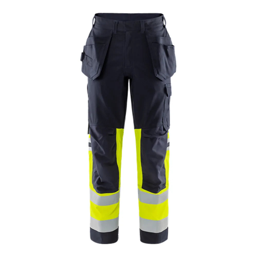 Fristads Flamestat High Vis Werkbroek Stretch Klasse 1 2163 Athf High Vis Geel Marineblauw