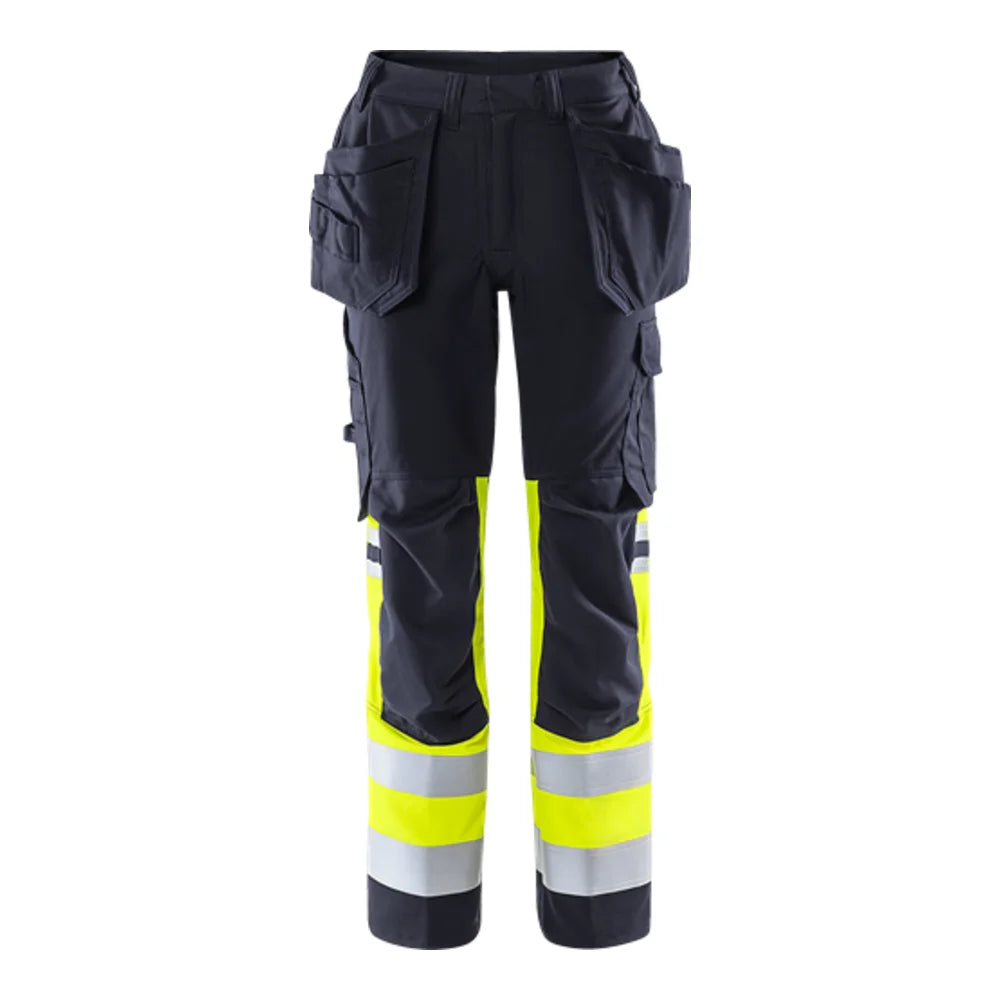 Fristads Flamestat Werkbroek Stretch Met Hoge Zichtbaarheid Dames Klasse 1 2171 Athf High Vis Geel Marineblauw