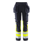 Fristads Flamestat Werkbroek Stretch Met Hoge Zichtbaarheid Dames Klasse 1 2171 Athf High Vis Geel Marineblauw