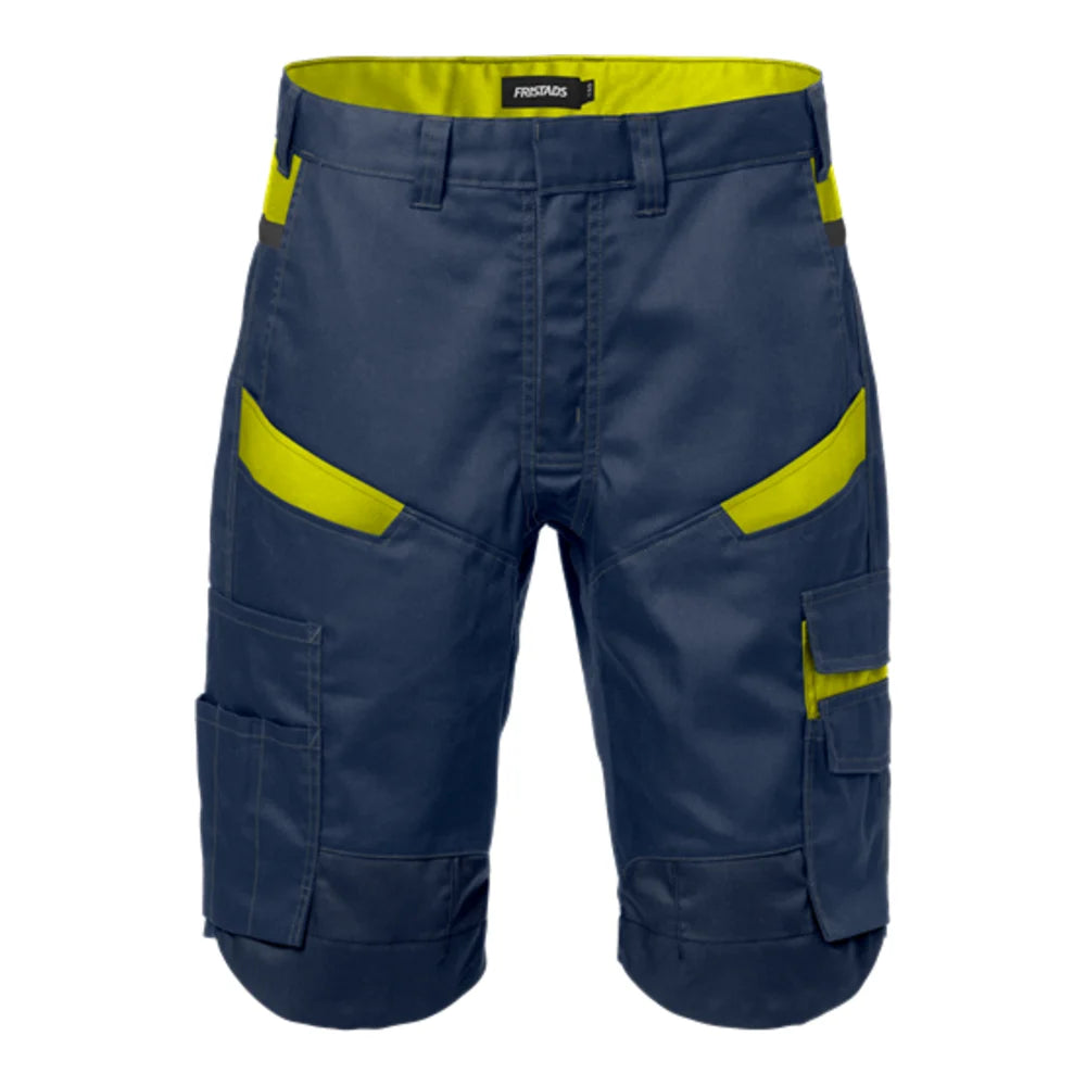 Fristads Korte Broek 2562 Stfp Marineblauw Geel
