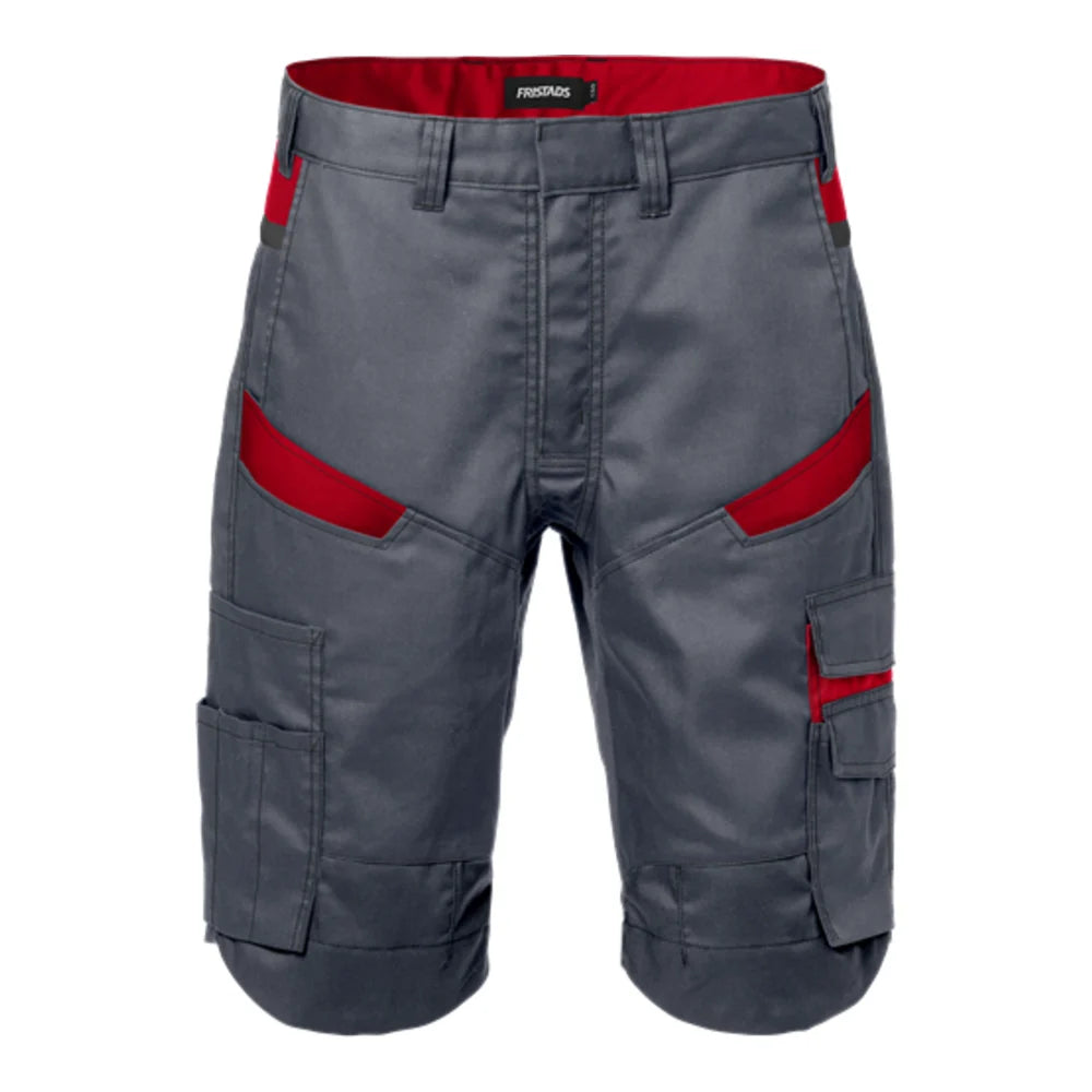 Fristads Korte Broek 2562 Stfp Grijs Rood