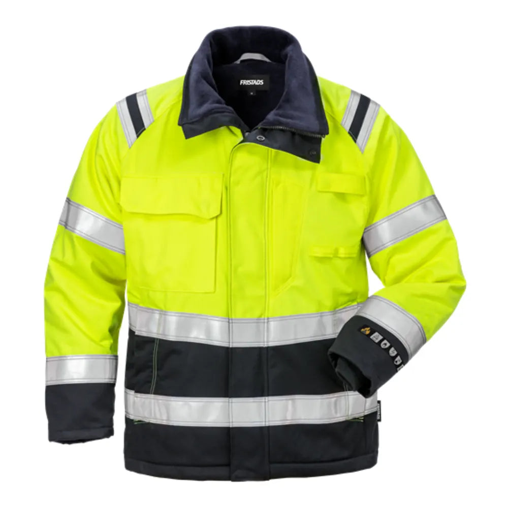 Fristads Flamestat High Vis Winterjack Dames Klasse 3 4285 Aths High Vis Geel Marineblauw