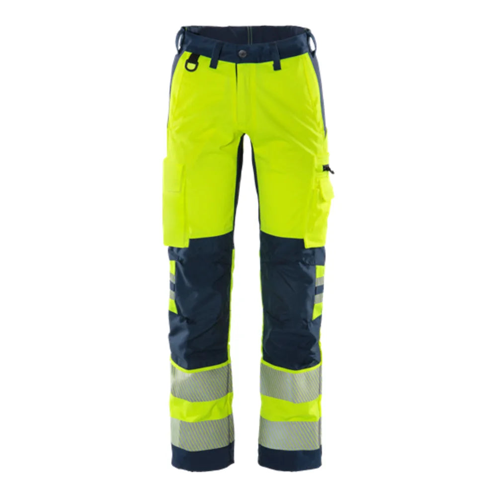 Fristads High Vis Werkbroek Klasse 2 Flexforce High Vis Geel Marineblauw