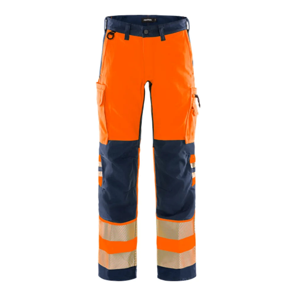 Fristads High Vis Werkbroek Klasse 2 Flexforce High Vis Oranje Marineblauw
