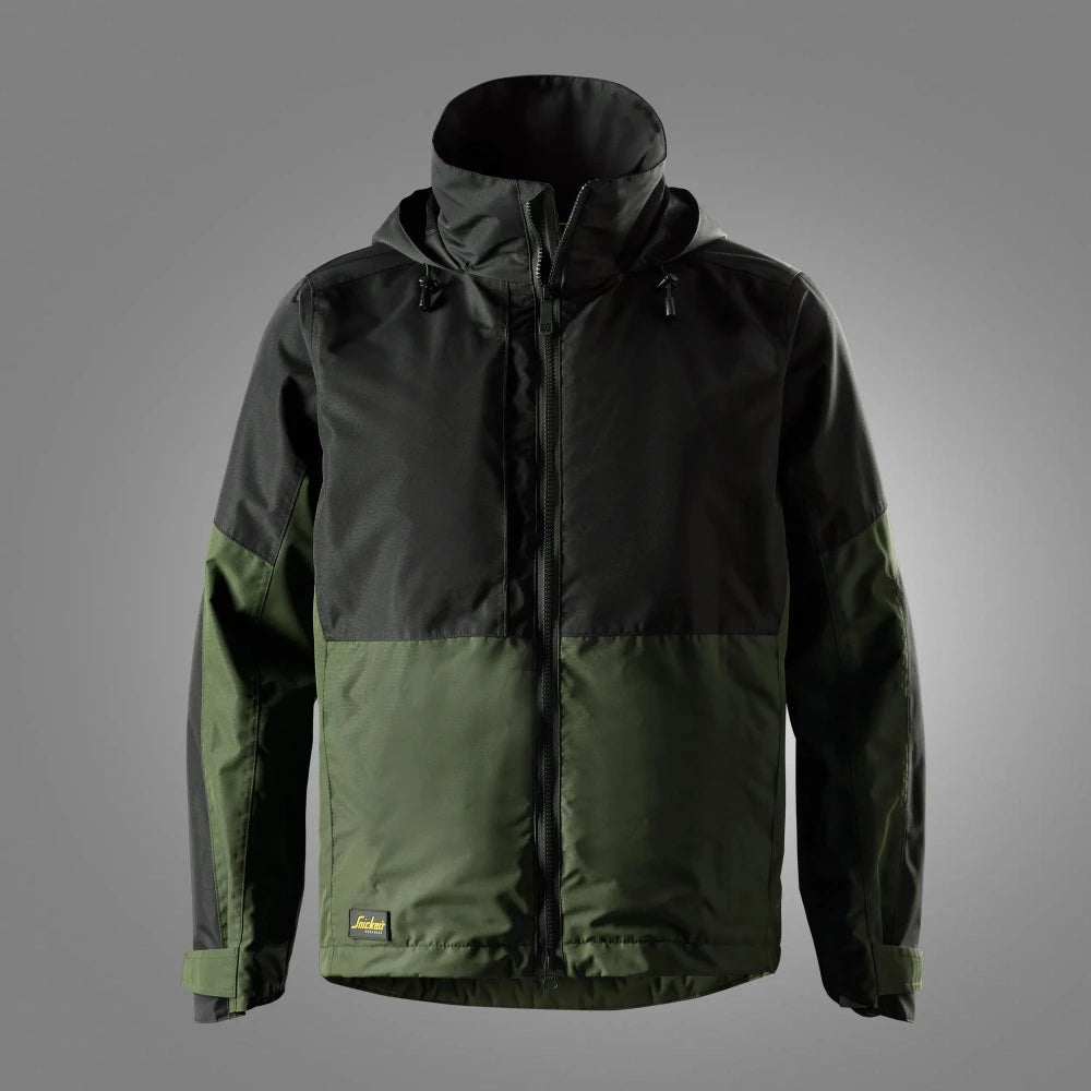 Snickers 1304 Allroundwork Waterdichte Shell Werkjas 3104 Khaki Green Black