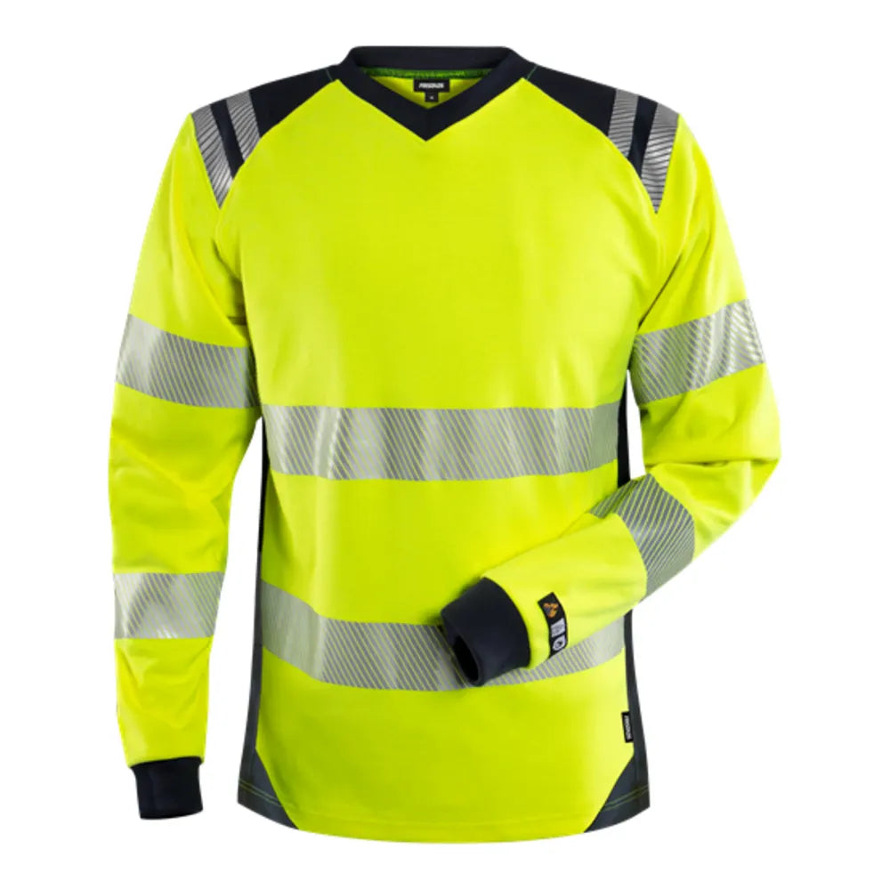 Fristads Flamestat High-Vis T-Shirt Dames Klasse 3 7357 Tfl High Vis Geel Marineblauw