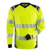Fristads Flamestat High-Vis T-Shirt Lange Mouwen Klasse 3 7359 Tfl High Vis Geel Marineblauw