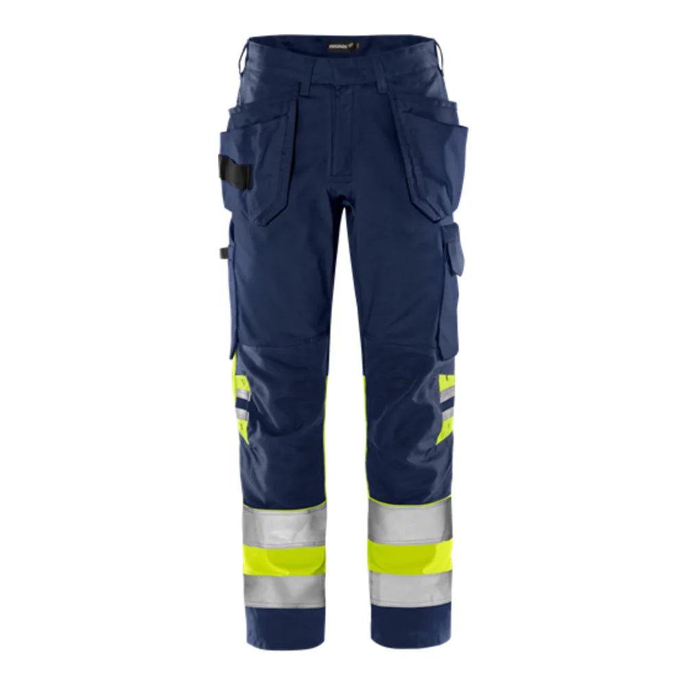 Fristads High Vis Green Werkbroek Klasse 1 2640 Gplu High Vis Geel Marineblauw