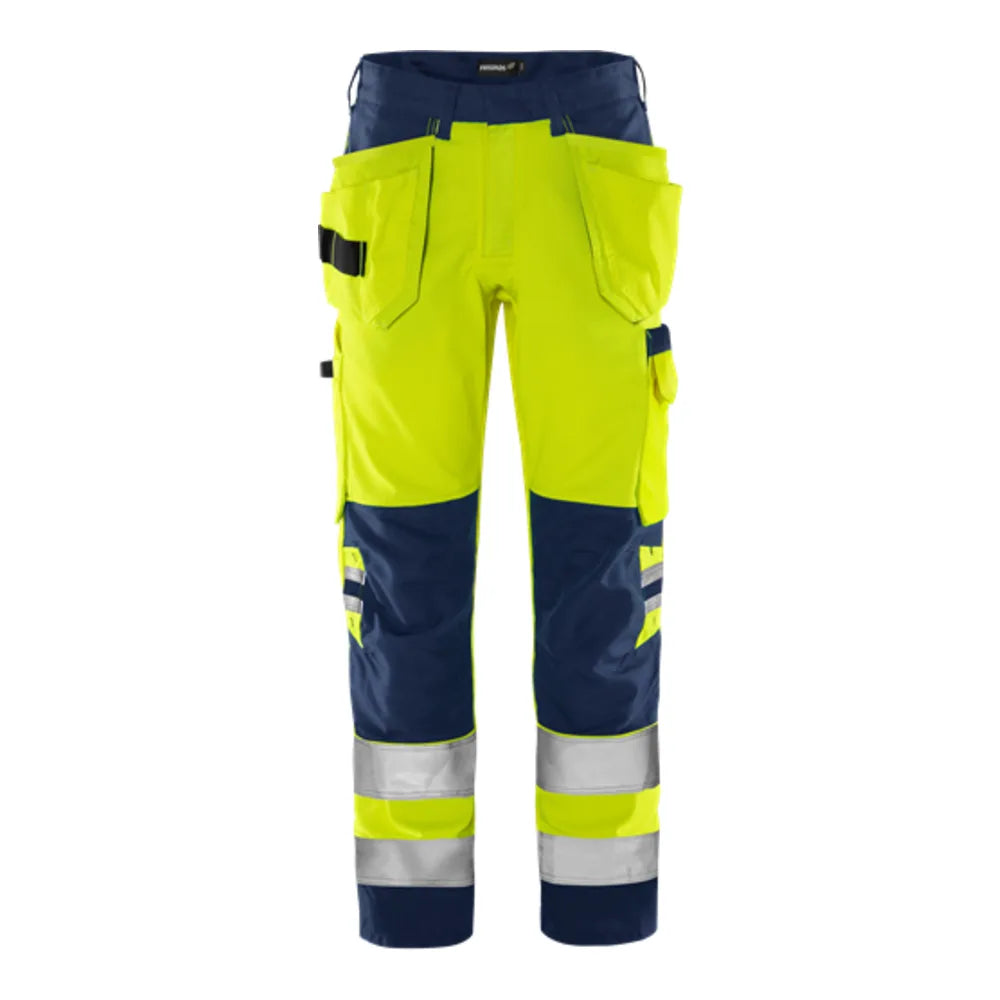 Fristads High Vis Green Werkbroek Klasse 2 2641 Gplu High Vis Geel Marineblauw