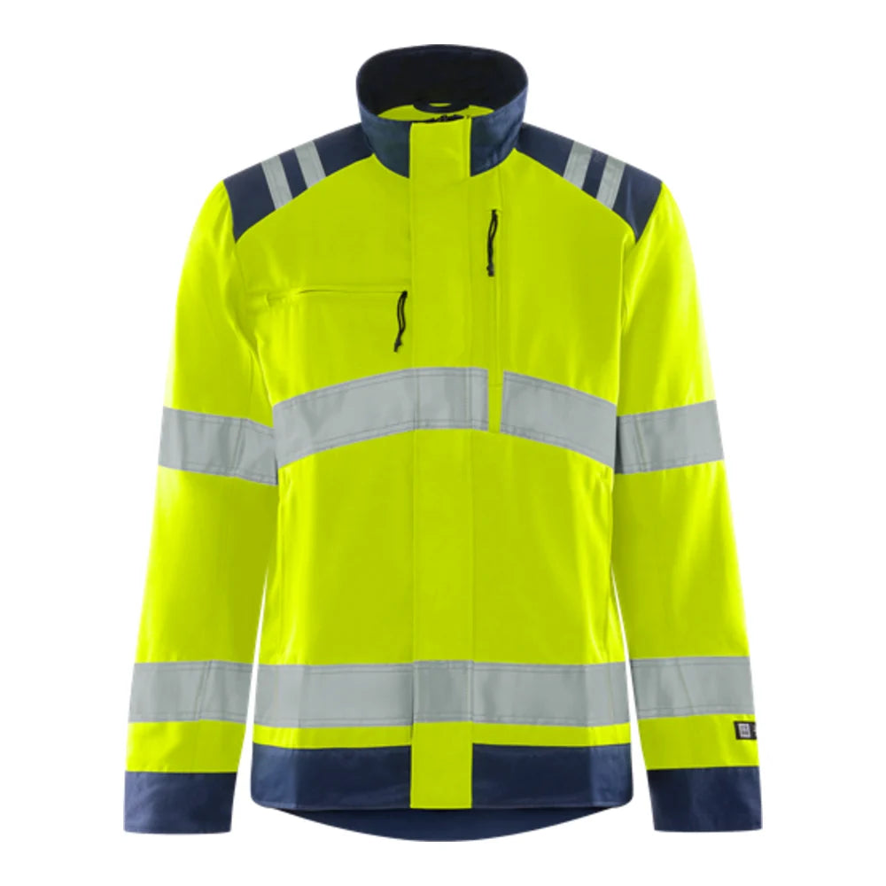 Fristads High Vis Green Jack Dames Klasse 3 4068 Gplu High Vis Geel Marineblauw