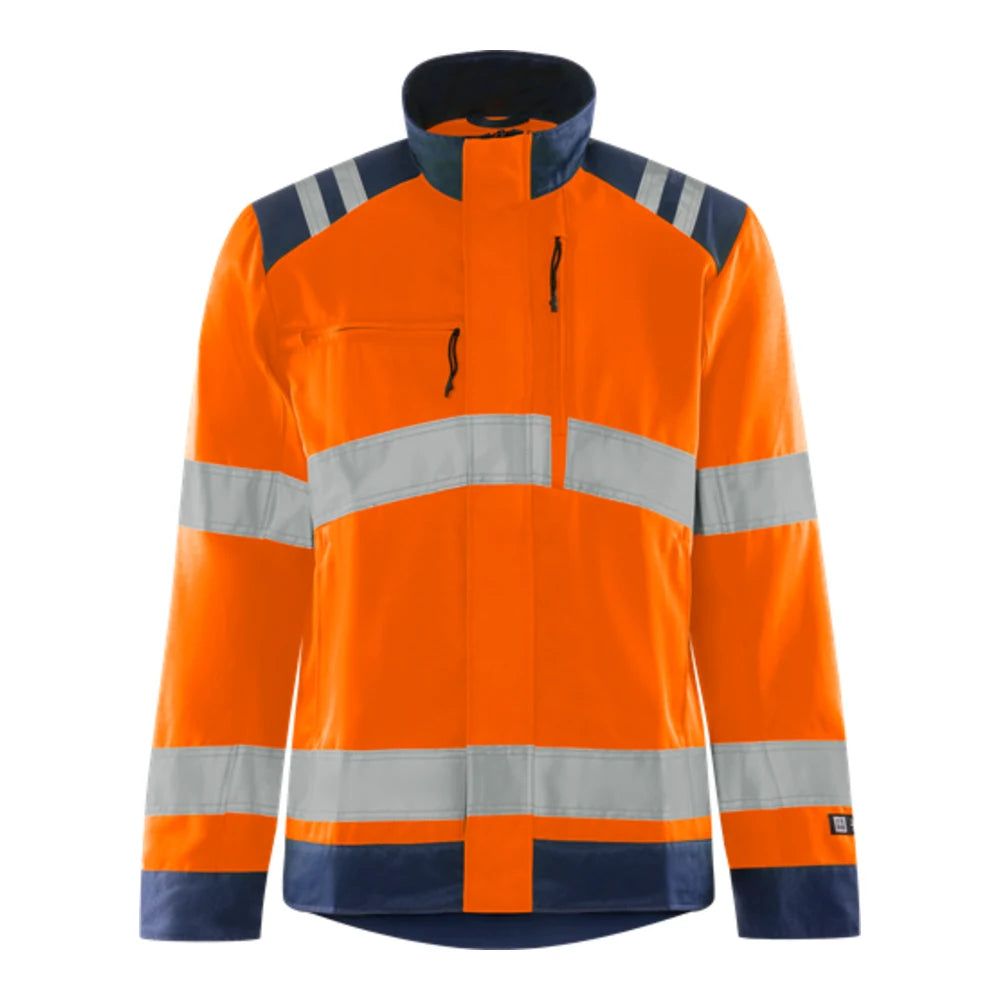 Fristads High Vis Green Jack Dames Klasse 3 4068 Gplu High Vis Oranje Marineblauw